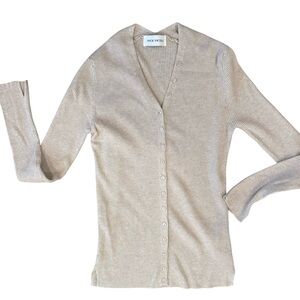 Cream Button-Up Cardigan Nick Nicole Sz S